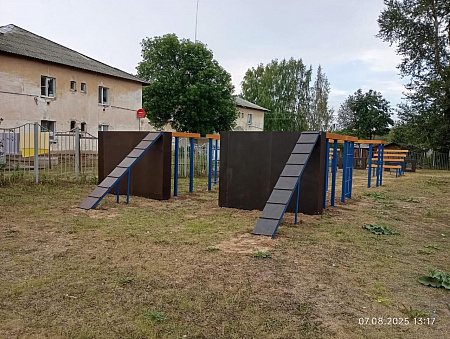 Элемент полосы препятствий Забор с наклонной доской
